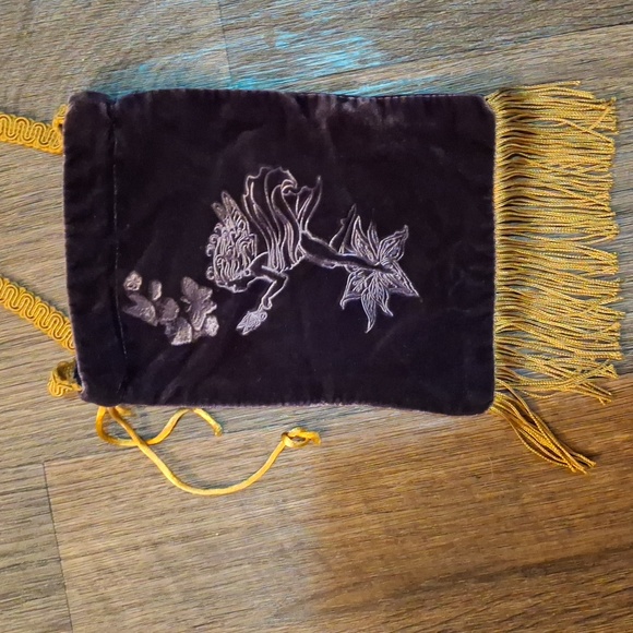 Vintage Handmade Purple Velvet Fairy Tassel Pouch Bag. - Picture 1 of 16